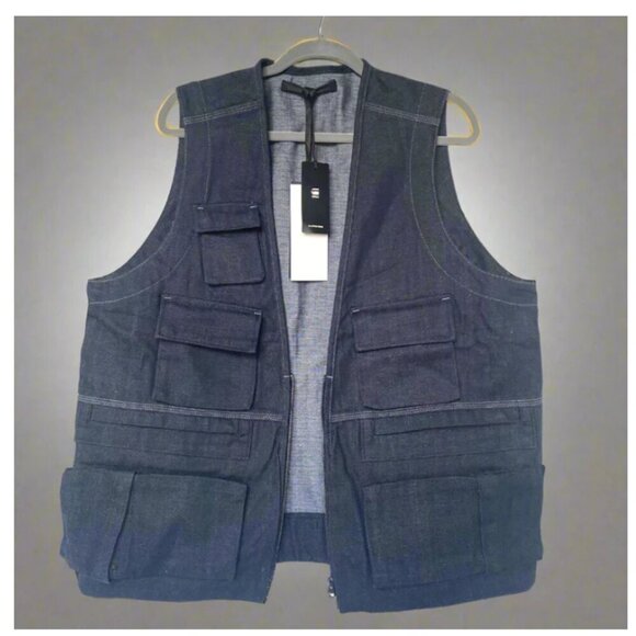 Men's Black Utility Vest - Picture 1 of 8